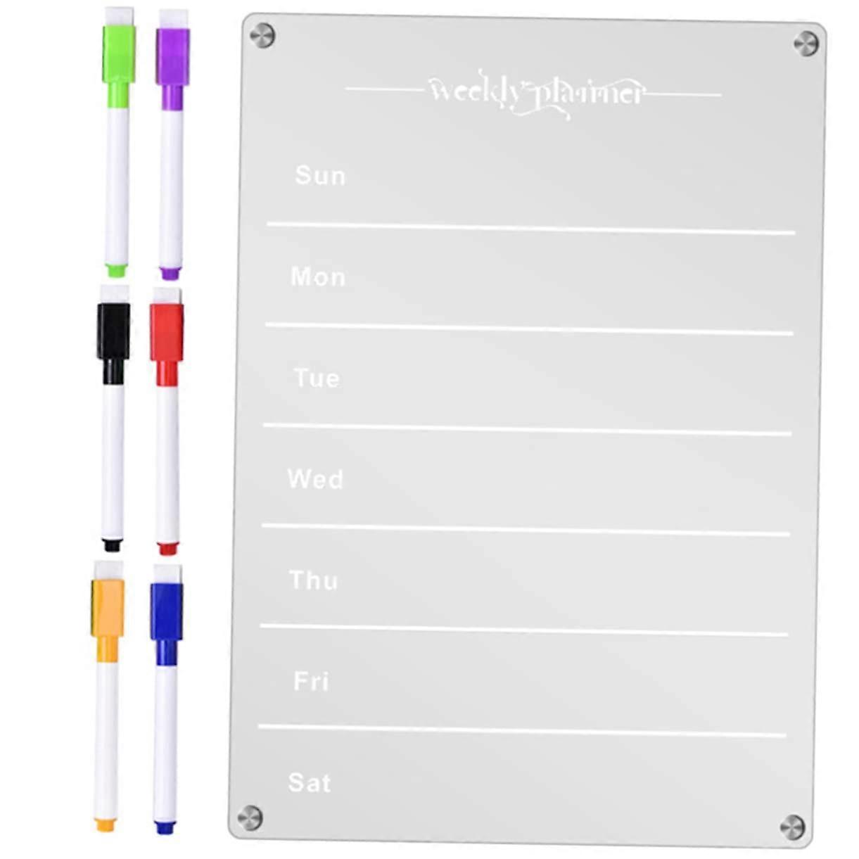 Magnetic Planning Board with Wipeable Markers for Office School Home