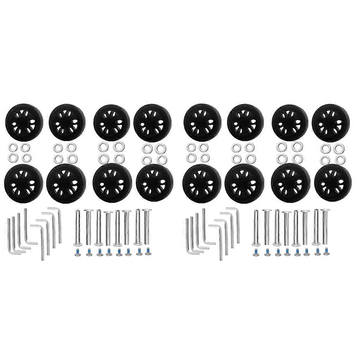 8pc Luggage Wheels Replacement Kit,Mute Caster Replacement Suitcase A