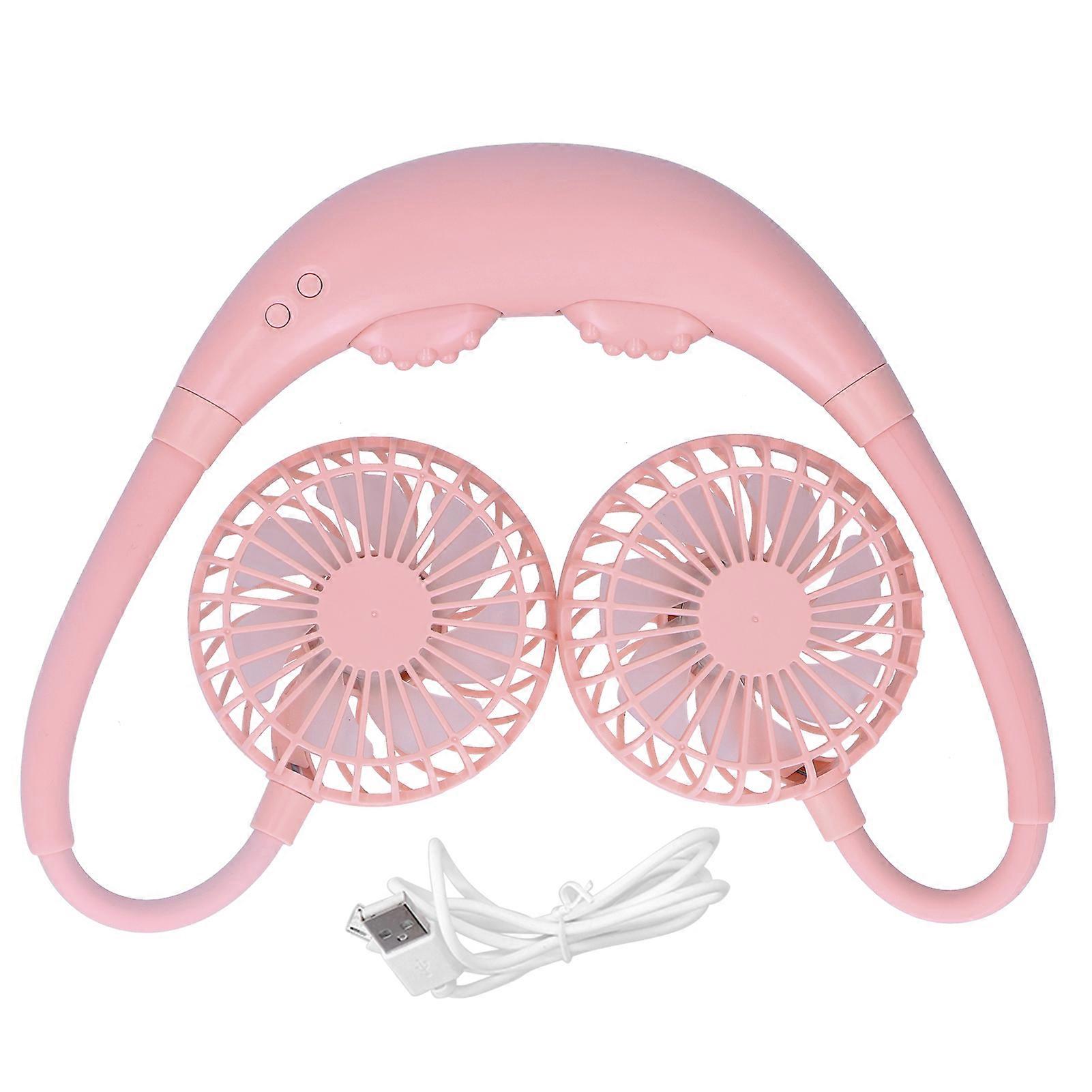 Hanging Neck Fan Portable UShaped Massage Fan 3Speed Adjustable with Colorful Lights