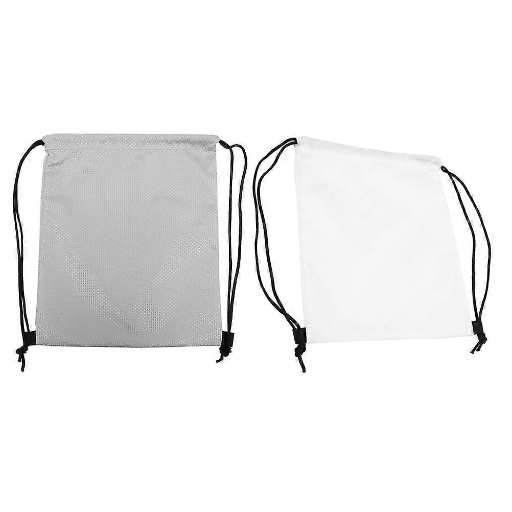 Soccer Drawstring Bag Drawstring Backpack Adjustable Drawstring Straps Hiking 2Pcs