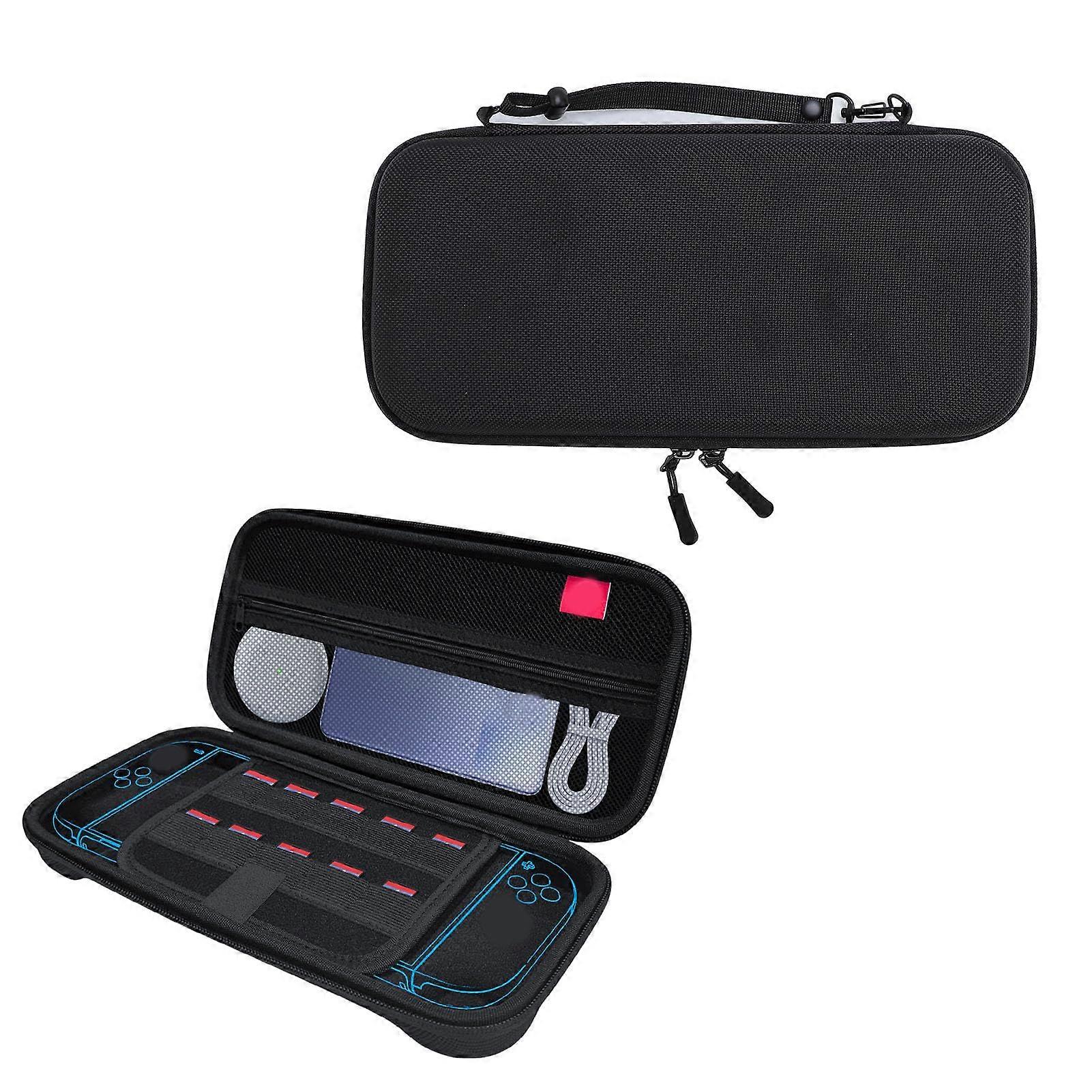 Carry Case for Switch 2, Portable EVA Hard Shell Travel Bag with 10 Card Slots, Black Console Storage Case