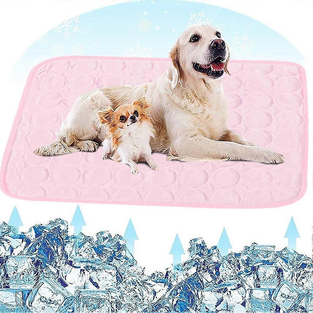 All In Cooling Mat Dog Washable Non-Slip Soft Mat For Pets 70 x 100 cm Pink