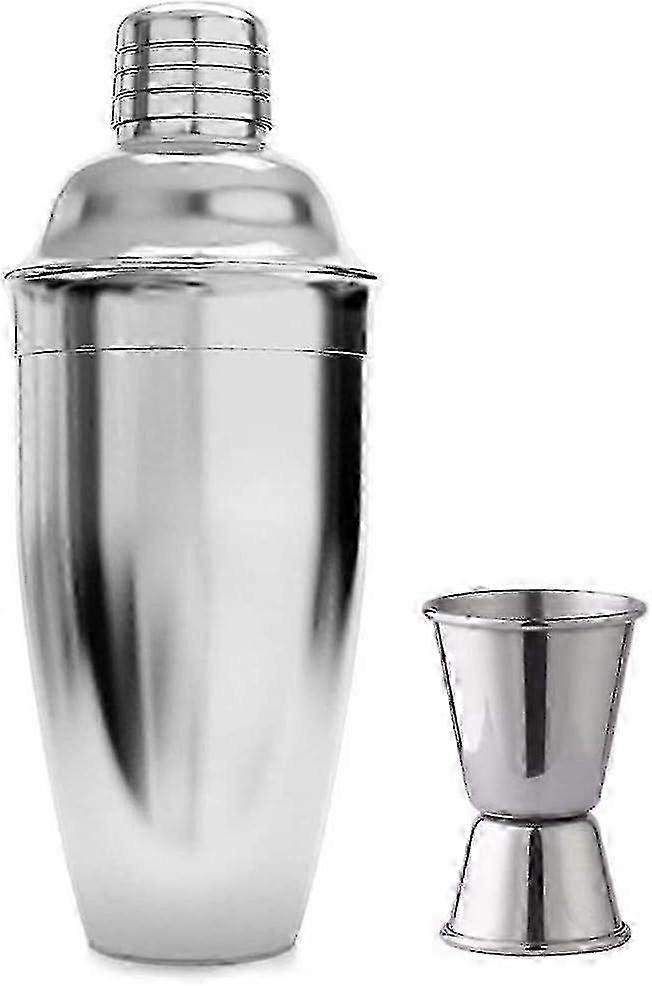 26 Oz (750ml) Stainless Steel Cocktail Shaker Set with Built-In Strainer & Measuring Jigger - Perfect for Bartending & Mixology
