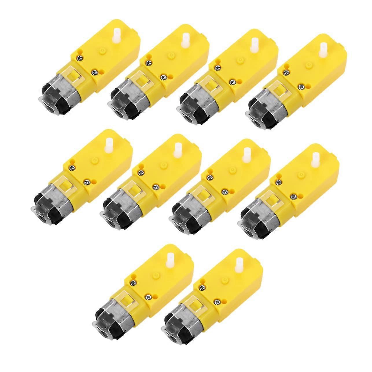 Gear Motors Pack 10 High Torque DC Mini Motors For Projects Yellow PP Wheel Magnetic Holder Switch Controller