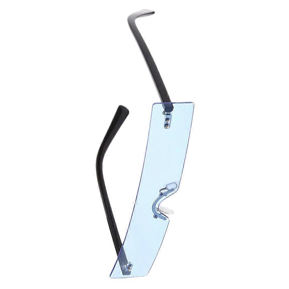 Durable Blue Half Frame Sunglasses for Men and Women with UV Protection, Lightweight Metal and PC, Perfect for Outdoor Use