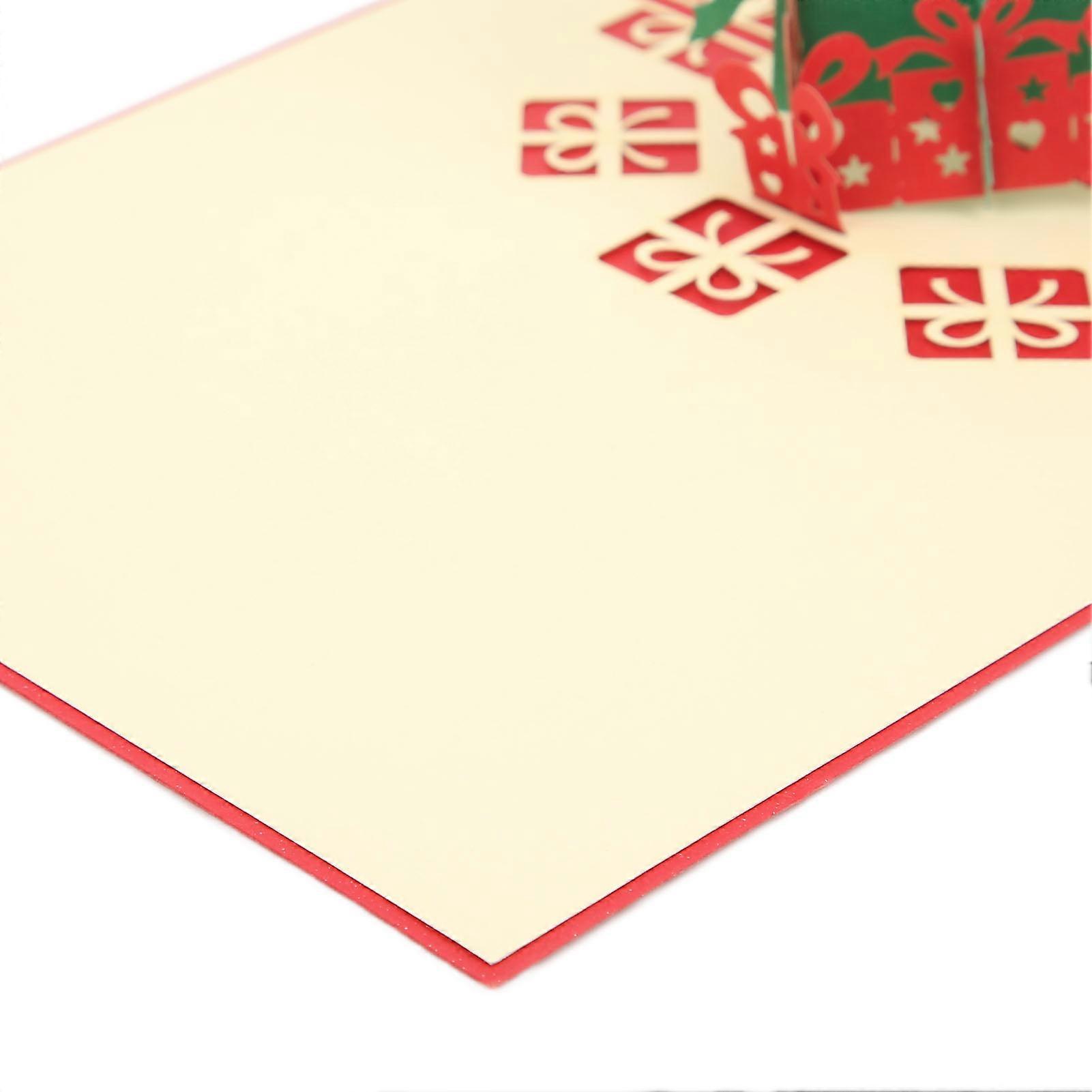Greeting Card Three Dimensional Christmas Special Shape Decorative Paper with EnvelopeRed 3D Christmas Tree