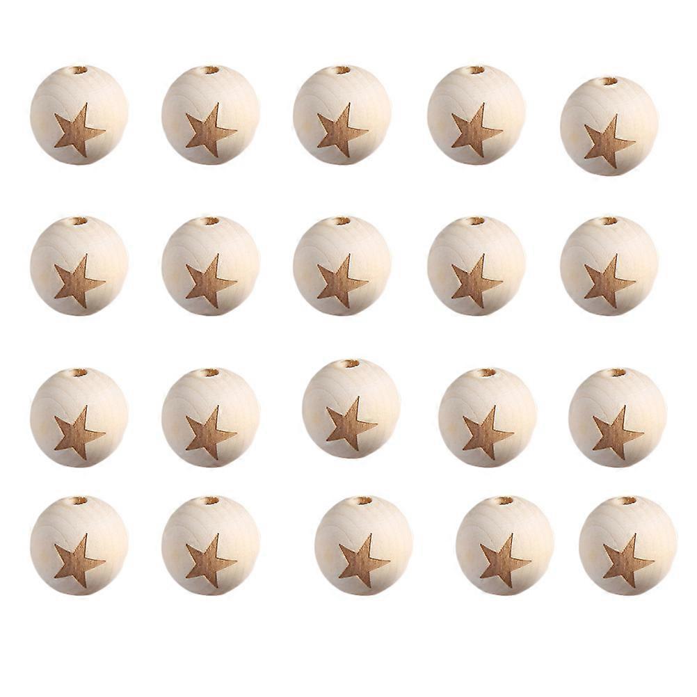 Wood Beads for Crafts and Decoration Unfinished Smooth Round Spacer Beads Assorted Color 20mm