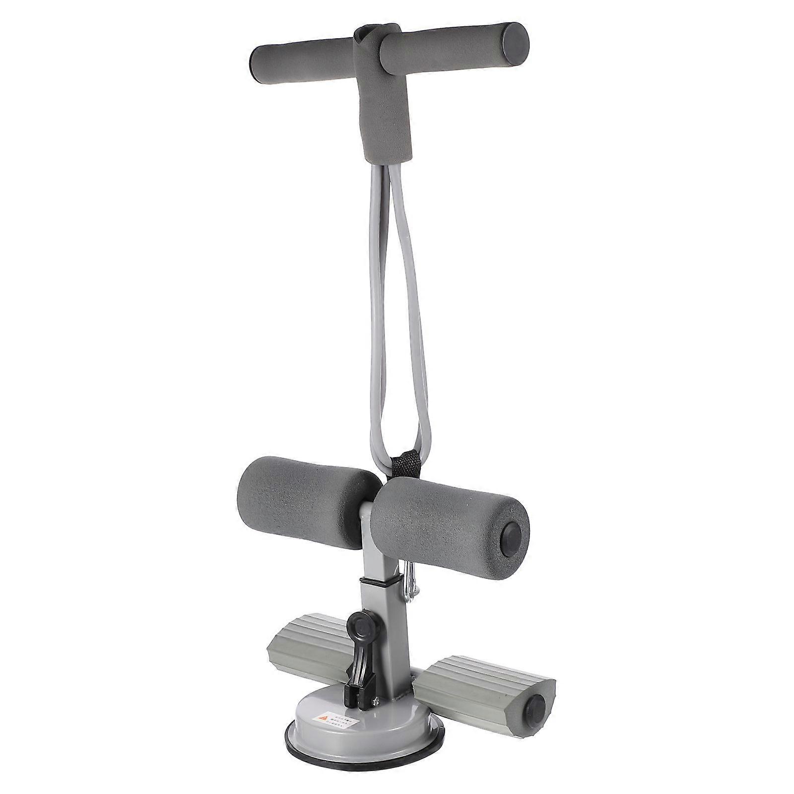 Grey Fitness Floor Exerciser with Suction Cups for Abdominal Workouts at Home