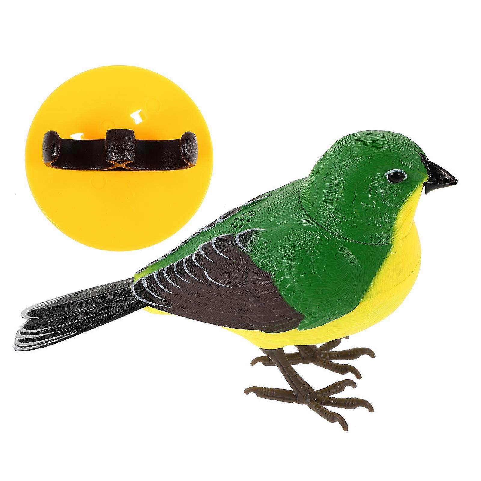 Artificial Bird Toy Electric Singing Bird Toy For Home Office Decor Bright Green Plastic Material 12.20X8.90X4.50CM 1Pack
