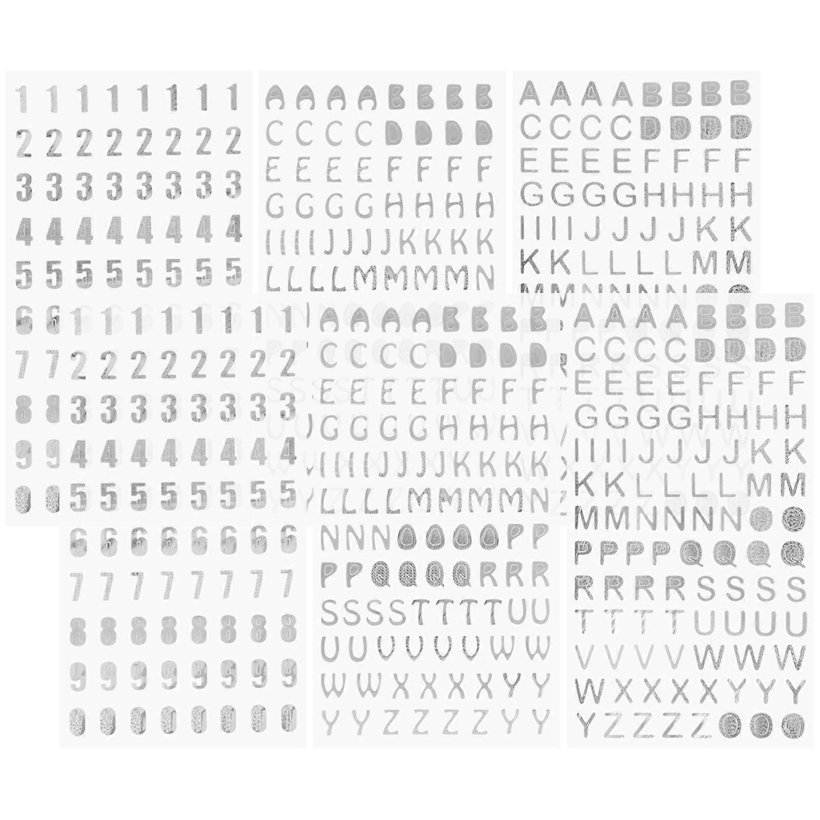 Glitter Alphabet & Number Stickers – 6 Sheets Self Adhesive Decals for Scrapbooking, DIY Crafts, and Planner Decoration – Durable & Fun Crafting