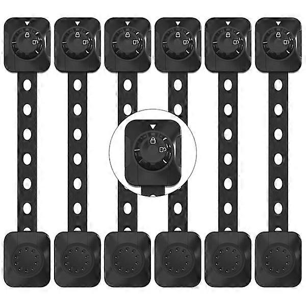 Adjustable Child Safety Locks, 6Pcak Childproof Cabinet Locks, Upgraded Adhesive Double Lock System Locks