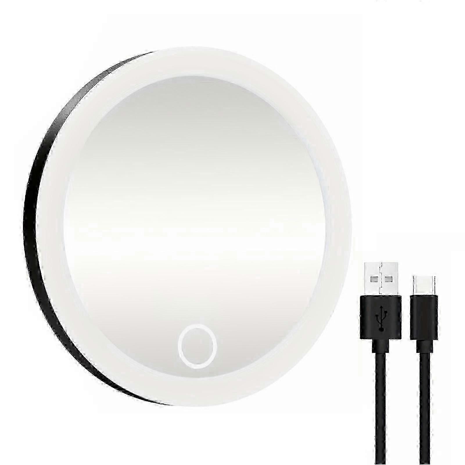 Suction Cup Magnifying Mirror 10x 20x 30x with 3 Color LED Light USB Rechargeable Portable for Travel Vanity