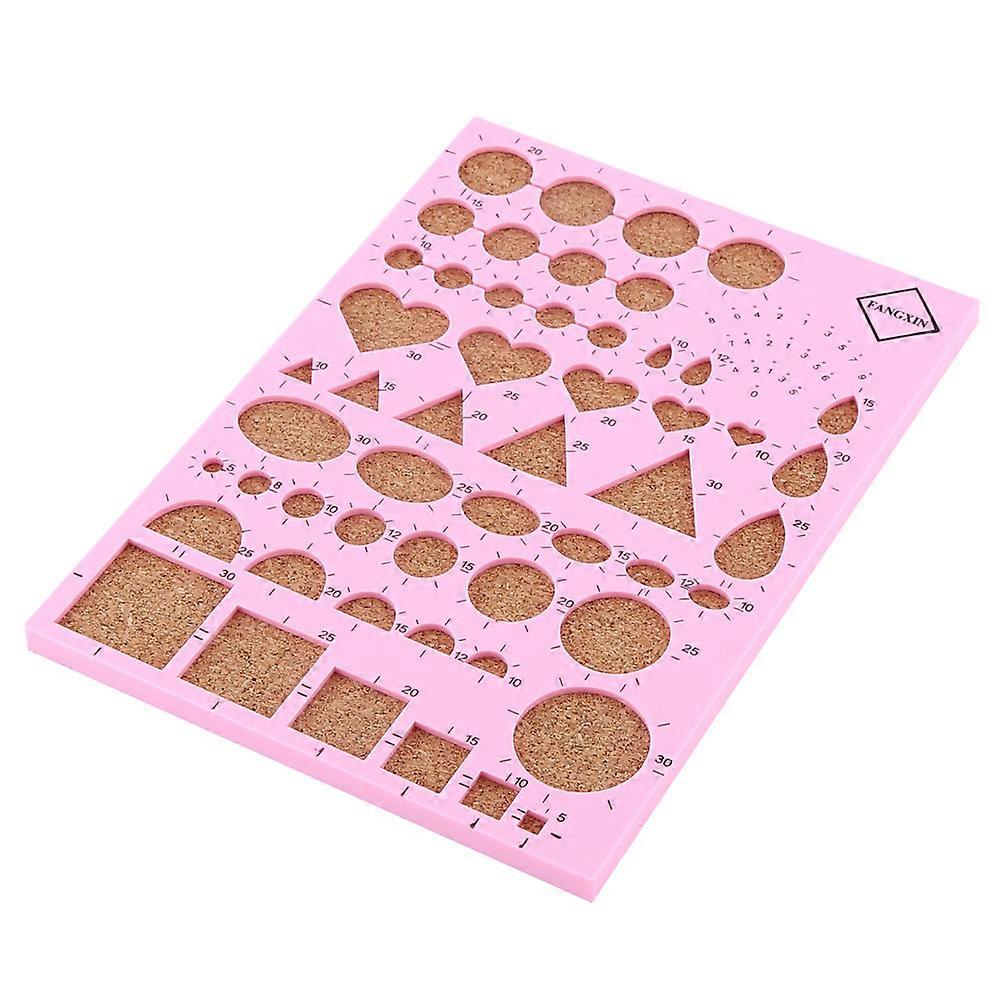 DIY Paper Craft Template Board Tweezer Pins Slotted Pen Quilling Tools Kit (Pink)