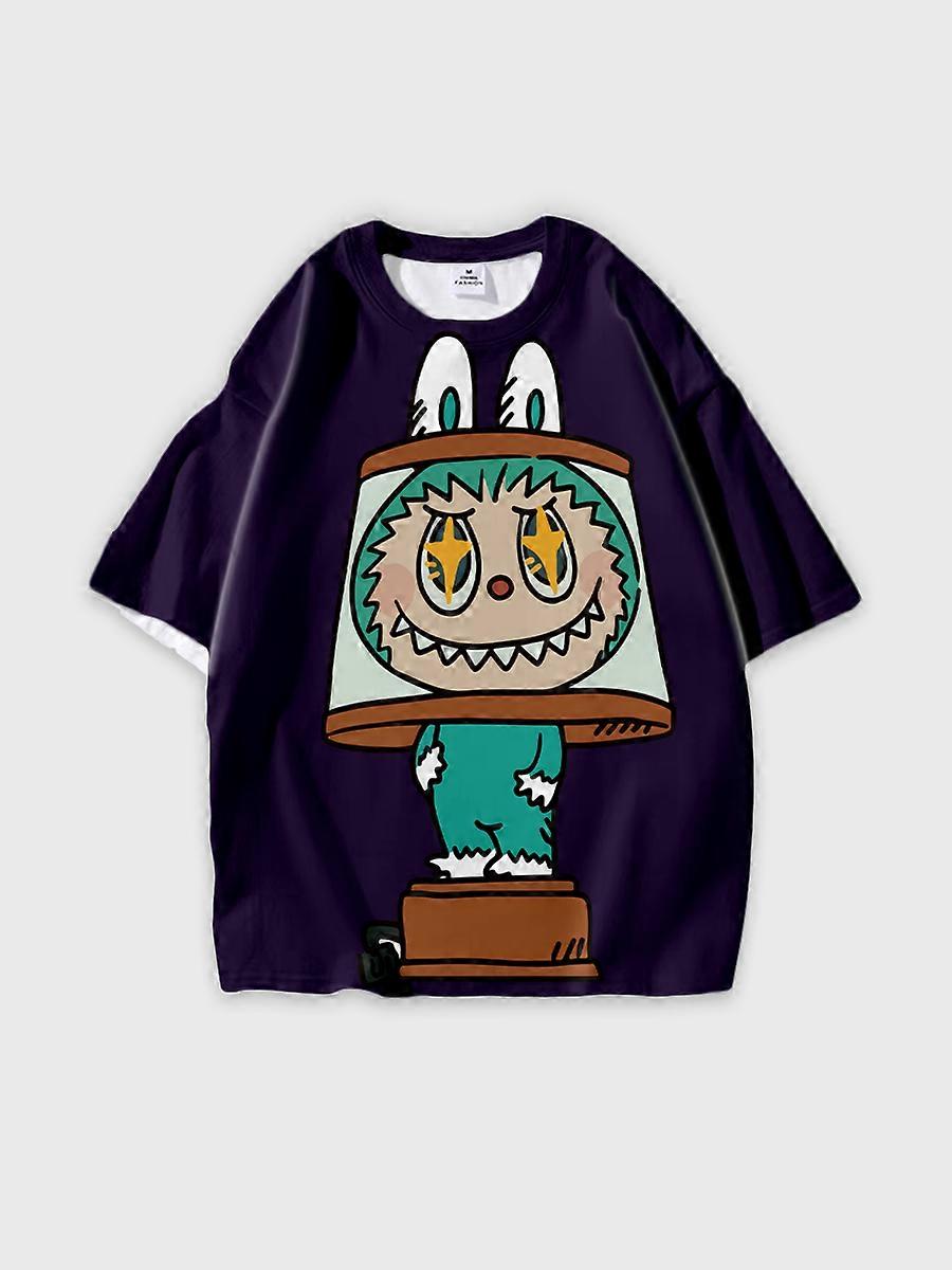 T-shirt round neck Pattern loose short sleeve P1882