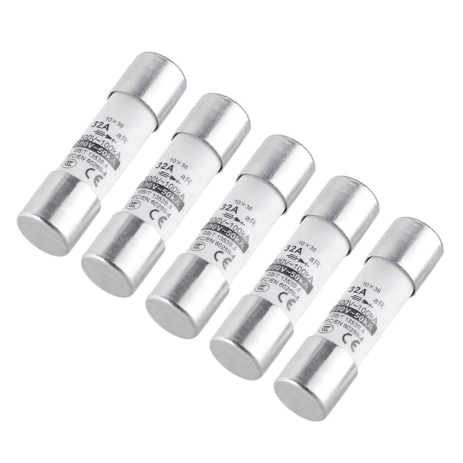 Balení 5 Keramických Trubkových Pojistek Set Rychle Působící Válcové Pojistky Set Rychlý Blow Keramické Pojistky Set pro Elektrické Ochrany Vícebarevné