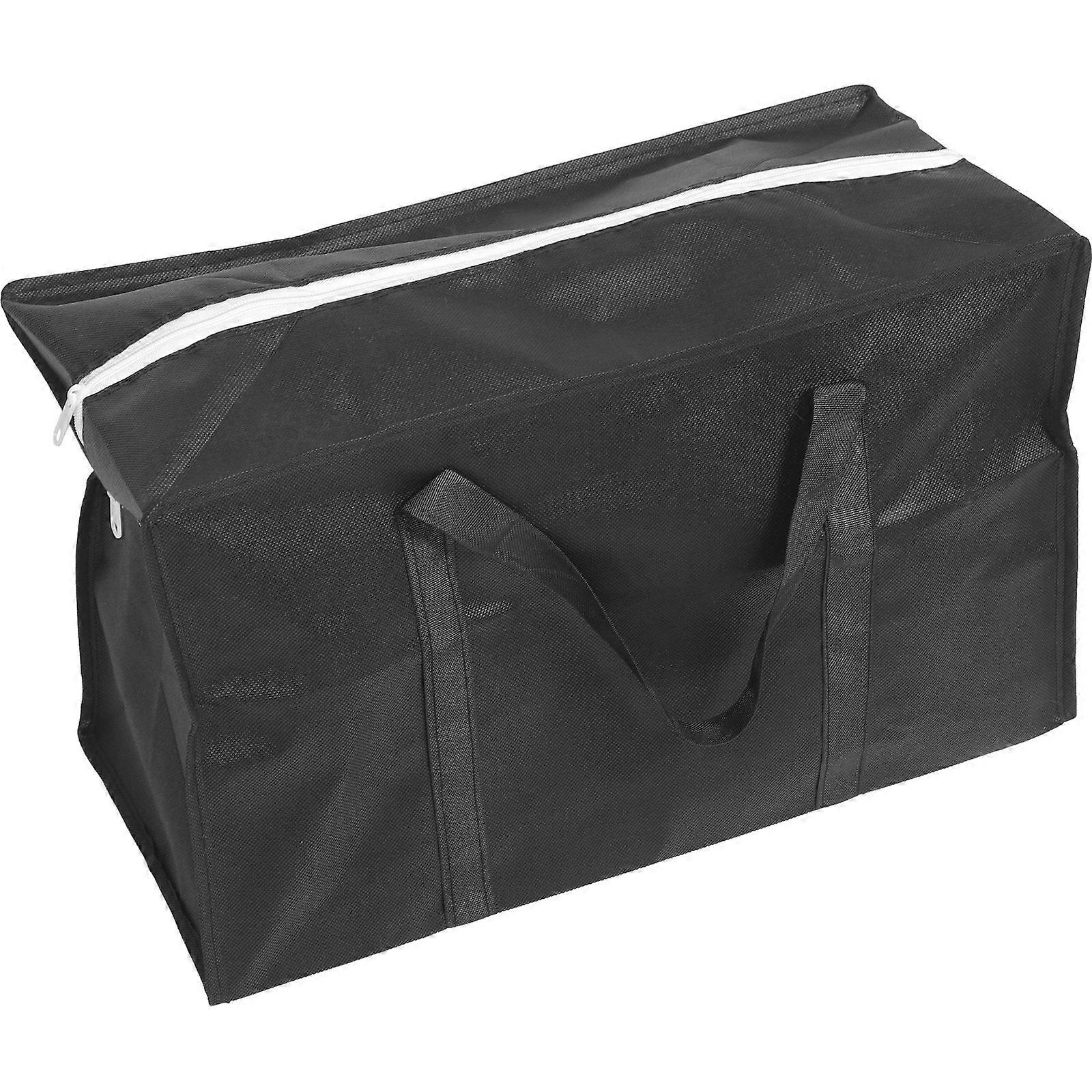 Portable Storage Bag with Handles for Clothes and Quilts Made of Durable Nonwoven Fabrics Black Large Capacity
