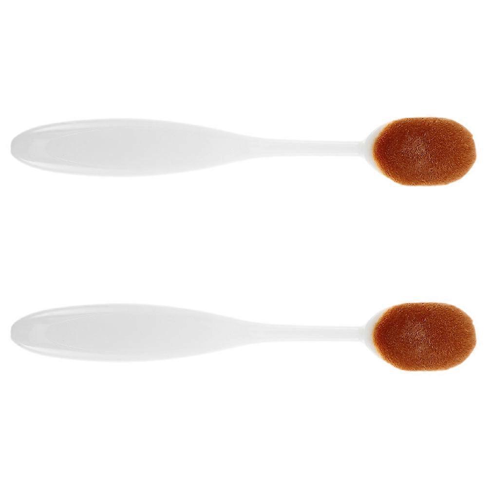 2pcs Foundation Makeup Brush Set with Long Handle for Blending and Contouring Suitable for Liquid and Powder Cosmetics Makeup Tools