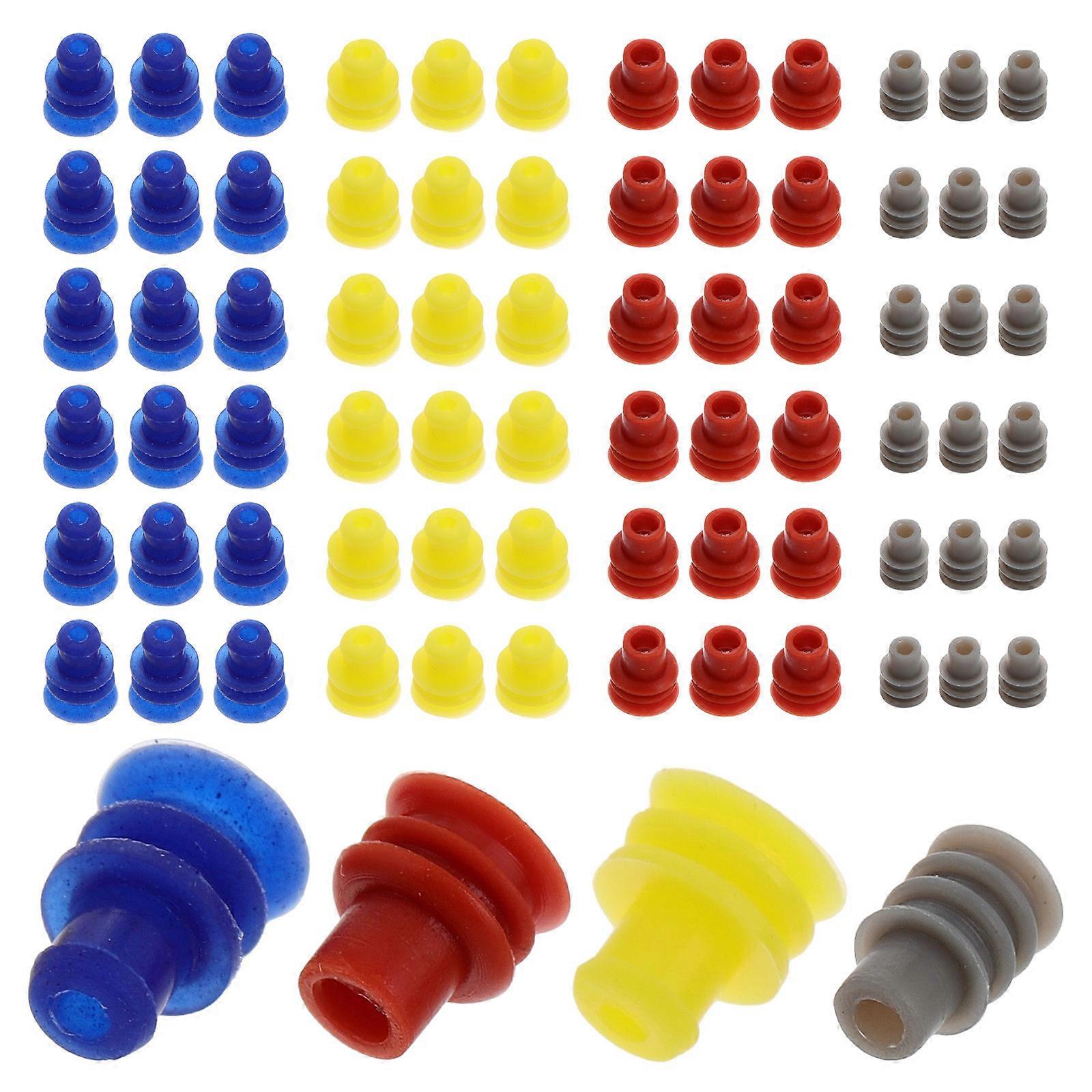 600pcs Silicone Connector Plugs for Automotive Electrical Connectors, Durable Rubber Sealing Plugs for Car Audio & Navigation Systems, Easy