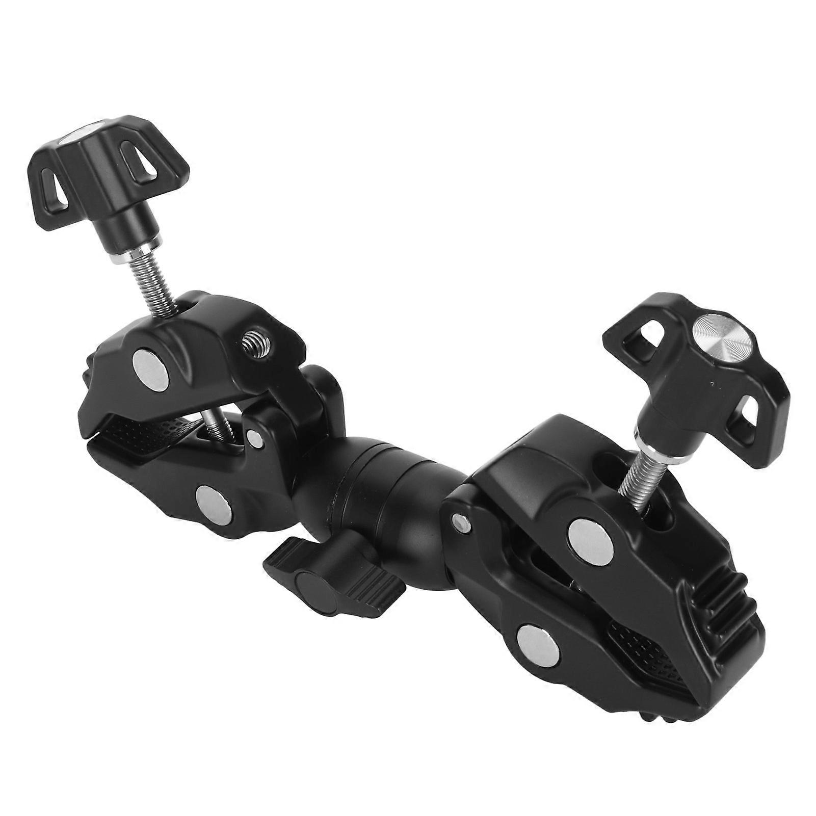 Dual Ball Camera Mount Clamp Aluminum Alloy 360 Degree Rotation Bike Motorcycle Stick Pole Double Ball Head Adapter for Insta360 Go 3 Action Camera