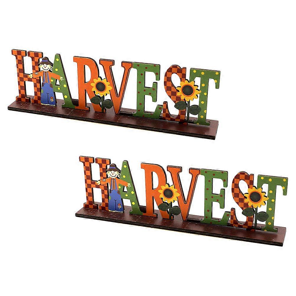 Multi Color Plastic Wood Ornament for Decor with Details Ideal for Thanksgiving Home Garden Party 2pcs