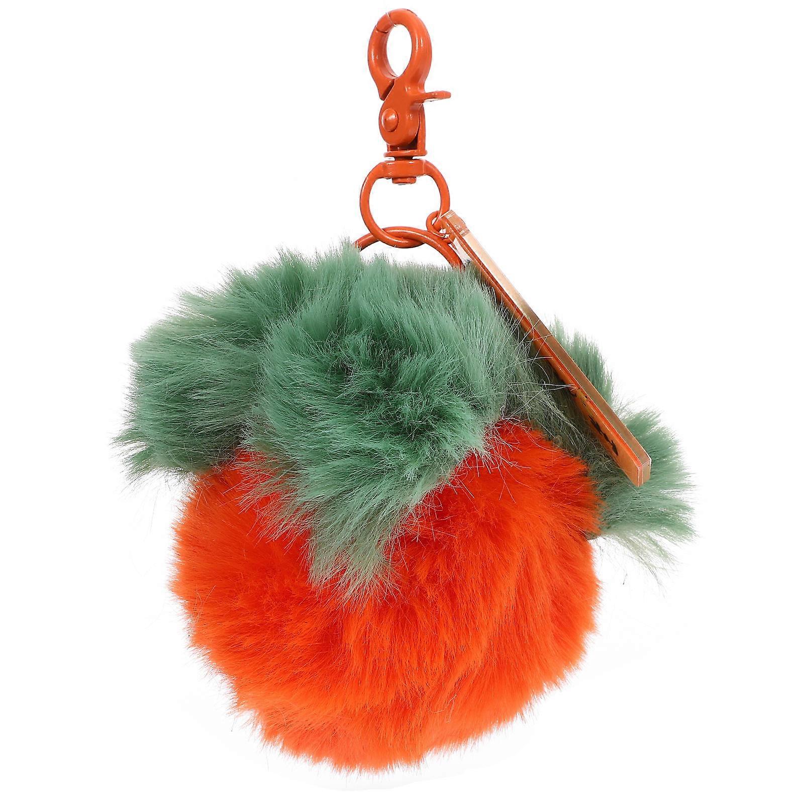 Fluffy Plush Persimmon Keychain Stuffed Fruit Pendant Lightweight Cartoon Keyring Charm for Bags Purses Backpacks Accessory