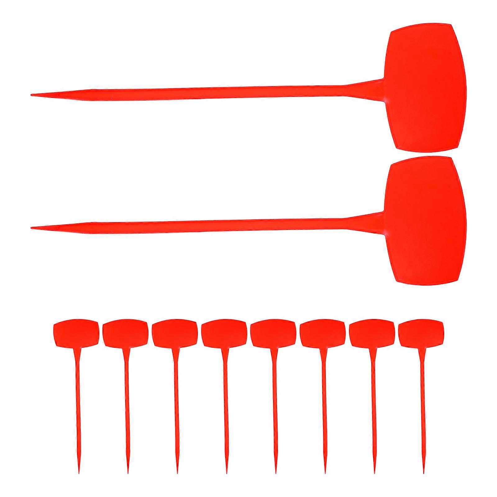 Red Garden Plant Labels Set of 10 Reusable Waterproof PP Material for Nursery Use Size L