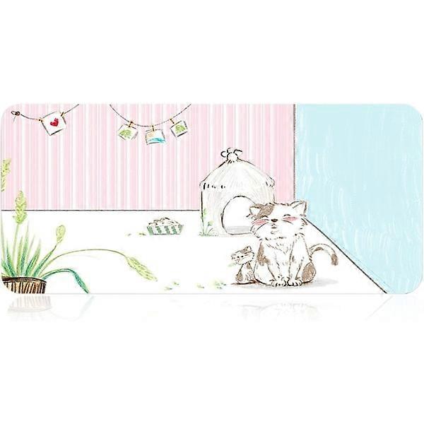 Large Mouse Pad Cute Cartoon Desk Mat 900x400x3MM Keyboard Mousepad Extended Gaming Waterproof Non-slip (Cat F)