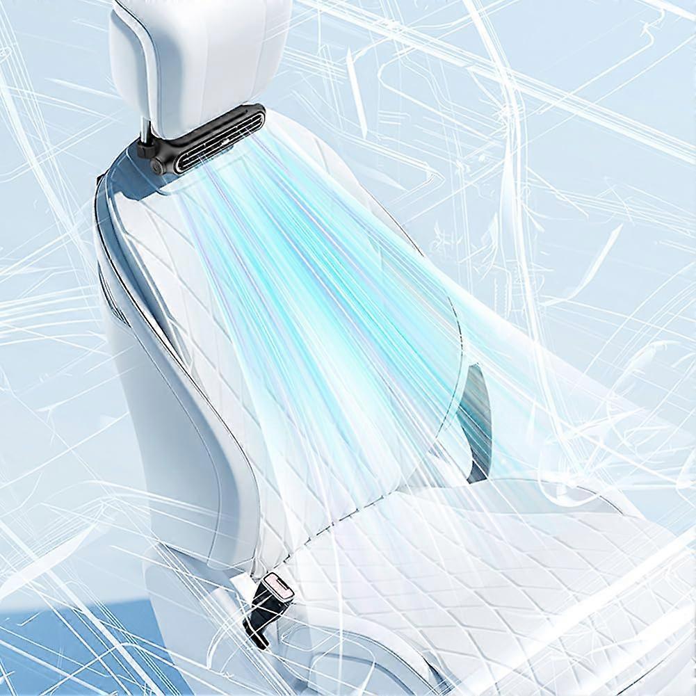 USB Car Fan, 3-Speed Adjustable Car Cooling Fan, Front And Rear Use, Headrest Mount For SUV/Truck, Black Rechargeable