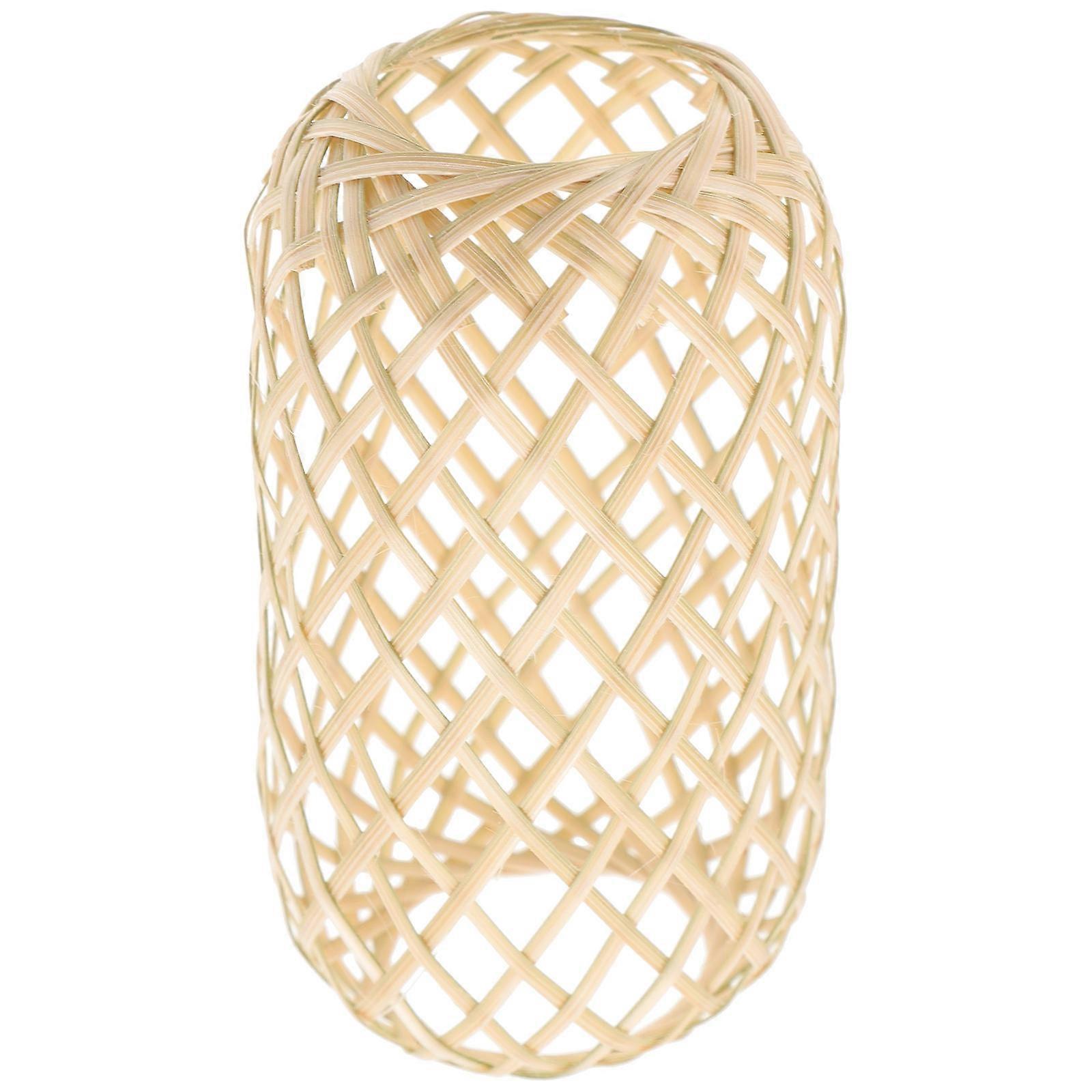 Bamboo Lamp Shade Weaving Design for Indoor Use Light Yellow Small Size