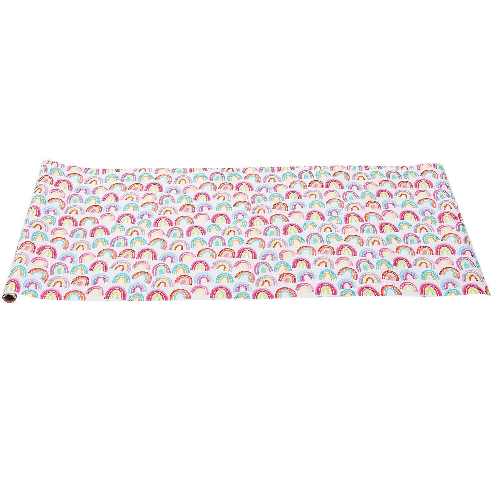 Rainbow Pattern Wrapping Paper Roll for Gifts Multicolor Large Size 300 yards