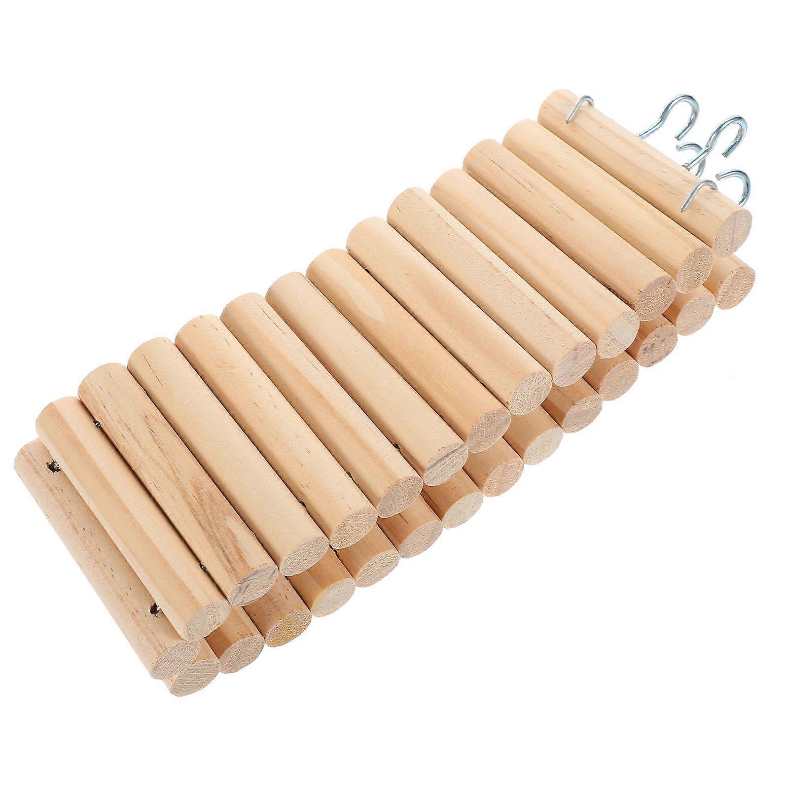 Wooden Climbing Bridge, Strengthens Motor Skills in Small Pets with Durable Build