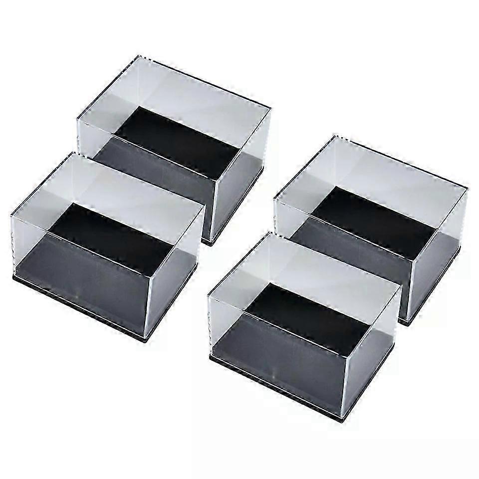 Transparent Mineral Specimen Display Case, 4 Pcs Clear Box for Samples Storage