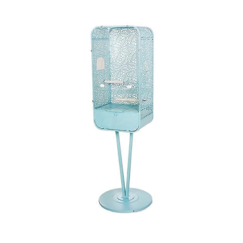 Bird Cage Blade-Shape With Tall Feet, Transparent Front With Door, For Multiple Birds, Blue