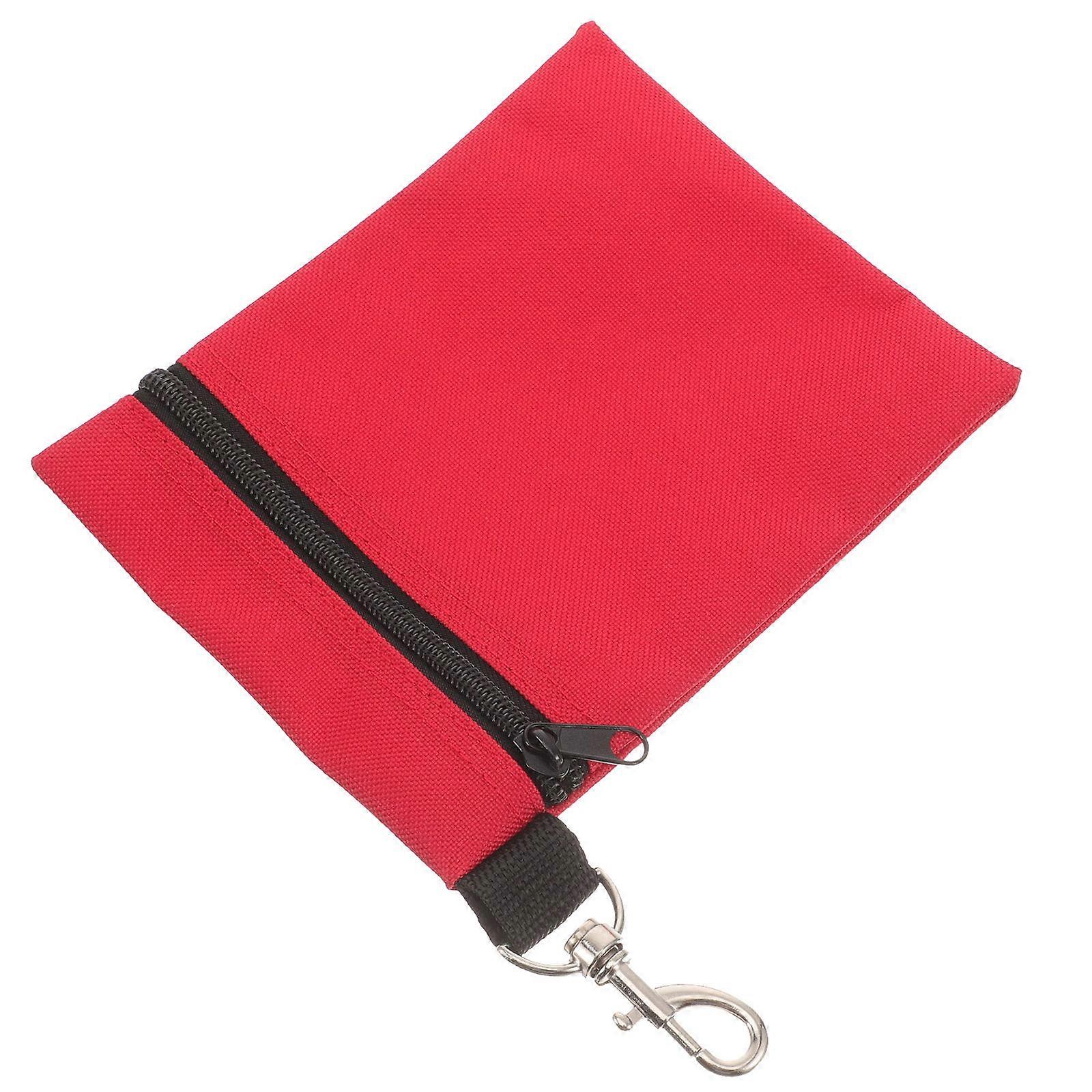 Golfing Ball Bag Made of Nylon in Red Color for Storage with Waist Pack Design and Convenient Zipper 10.5 Inches