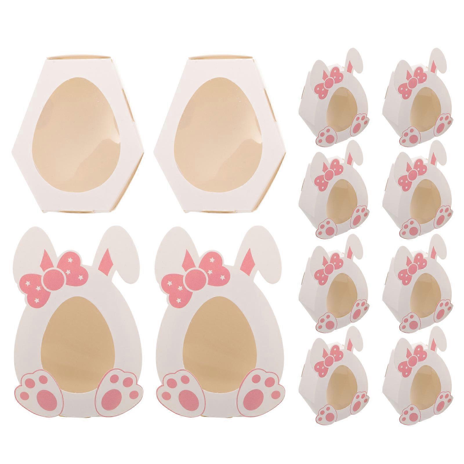 10Pcs Adorable Bunny Storage Boxes Easter Party Decoration For Candy Featuring Square Design