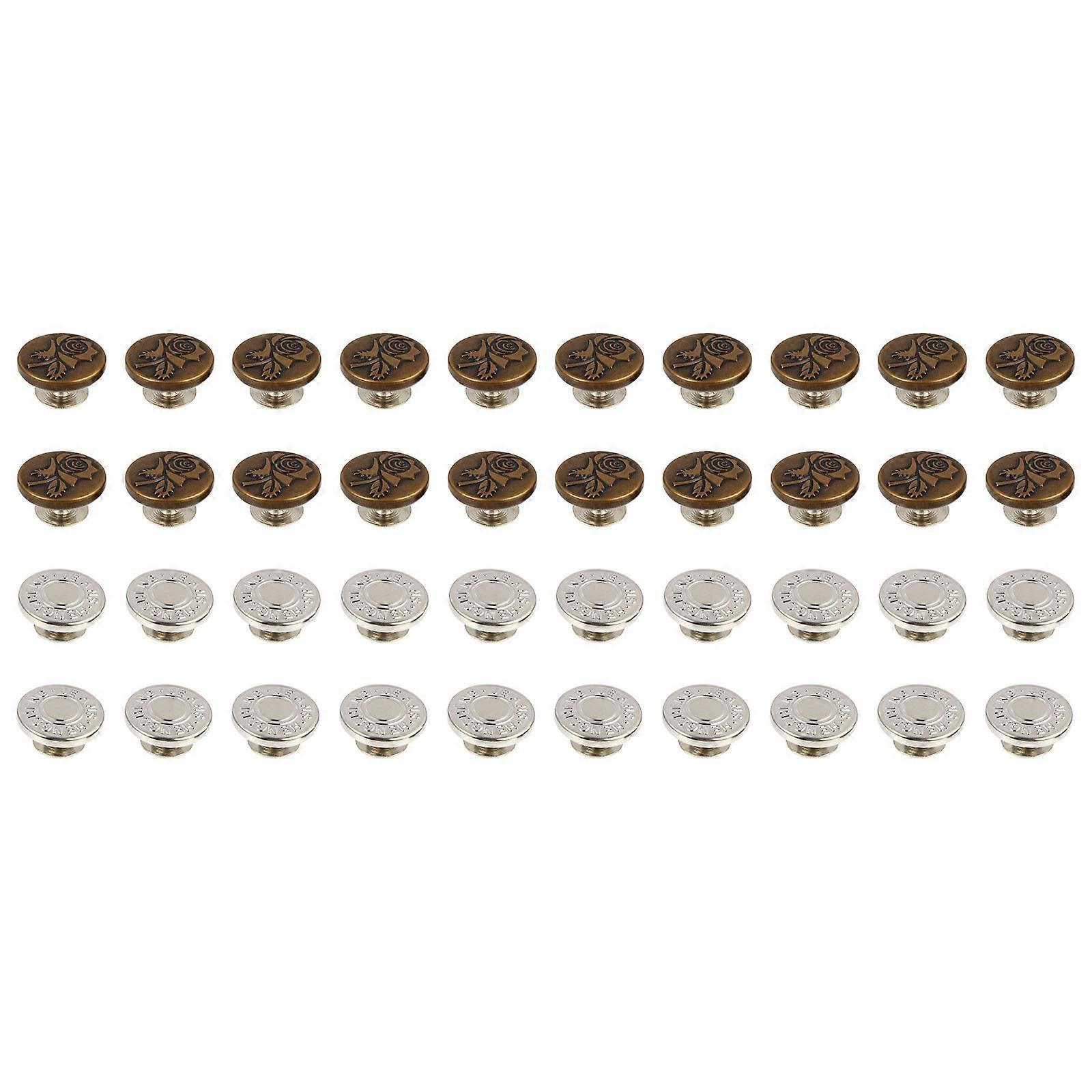 Detachable Jeans Button Set For Waist Buckle Extender 40Pcs Suitable For Men And Women In Various Outfits