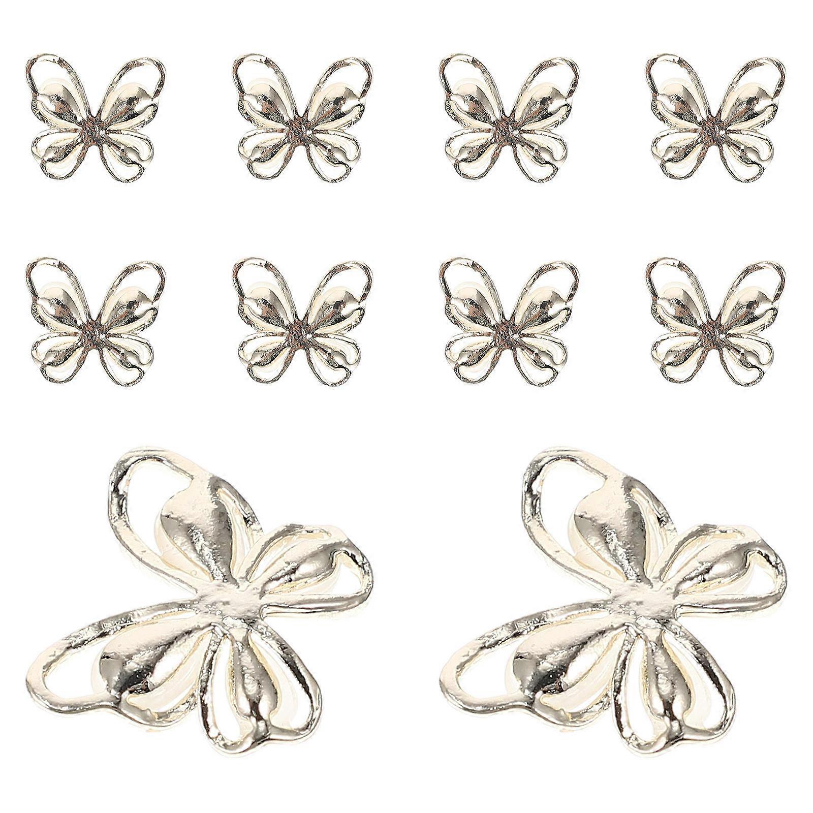 Rhinestone Inlaid Butterfly Nail Art Patches   10pcs DIY Manicure Decorations for Charming Nails at Special Occasions