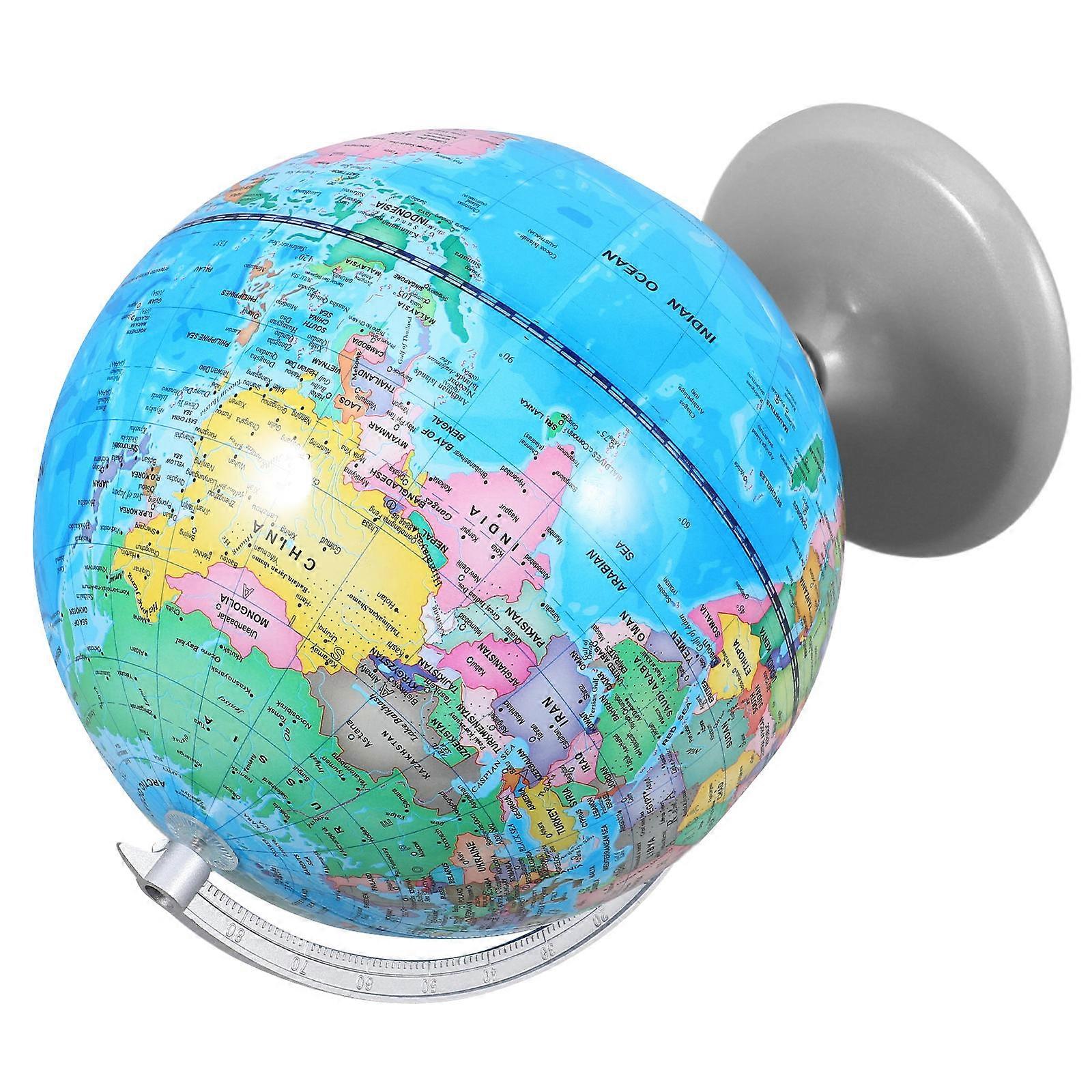 Interactive Desktop Earth Globe with Iron Base – Educational World Globe Decoration for School, Students, and Office Learning Environment