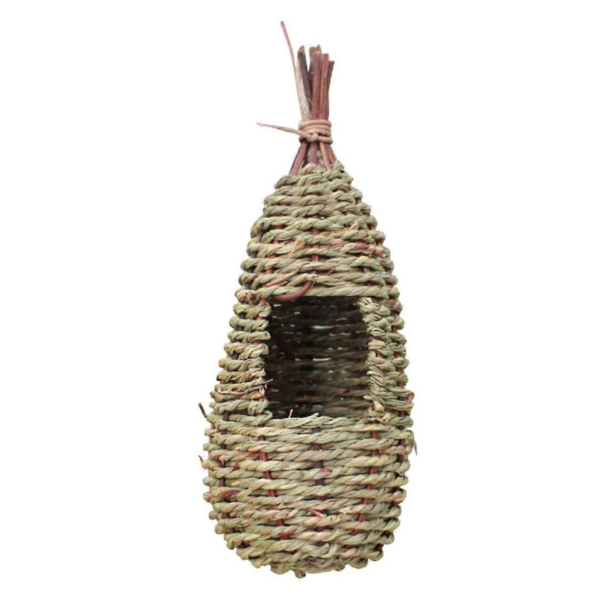 Woven grass bird nest for garden and window provides natural drainage and ventilation to attract garden birds.