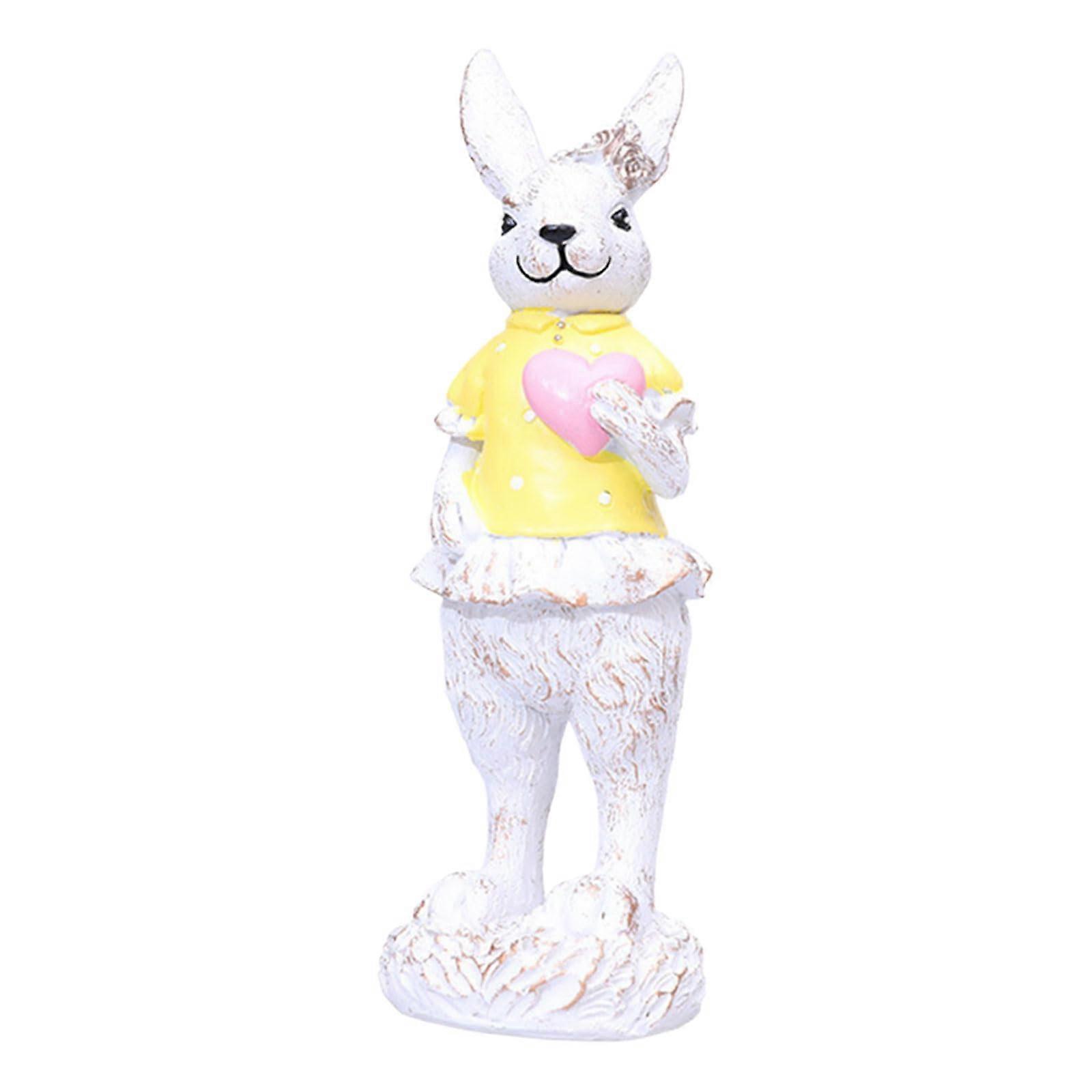 Resin Rabbit Figurine Decoration for Festivals, Creative Resin Ornaments, 15 cm, Multicolored, Handmade