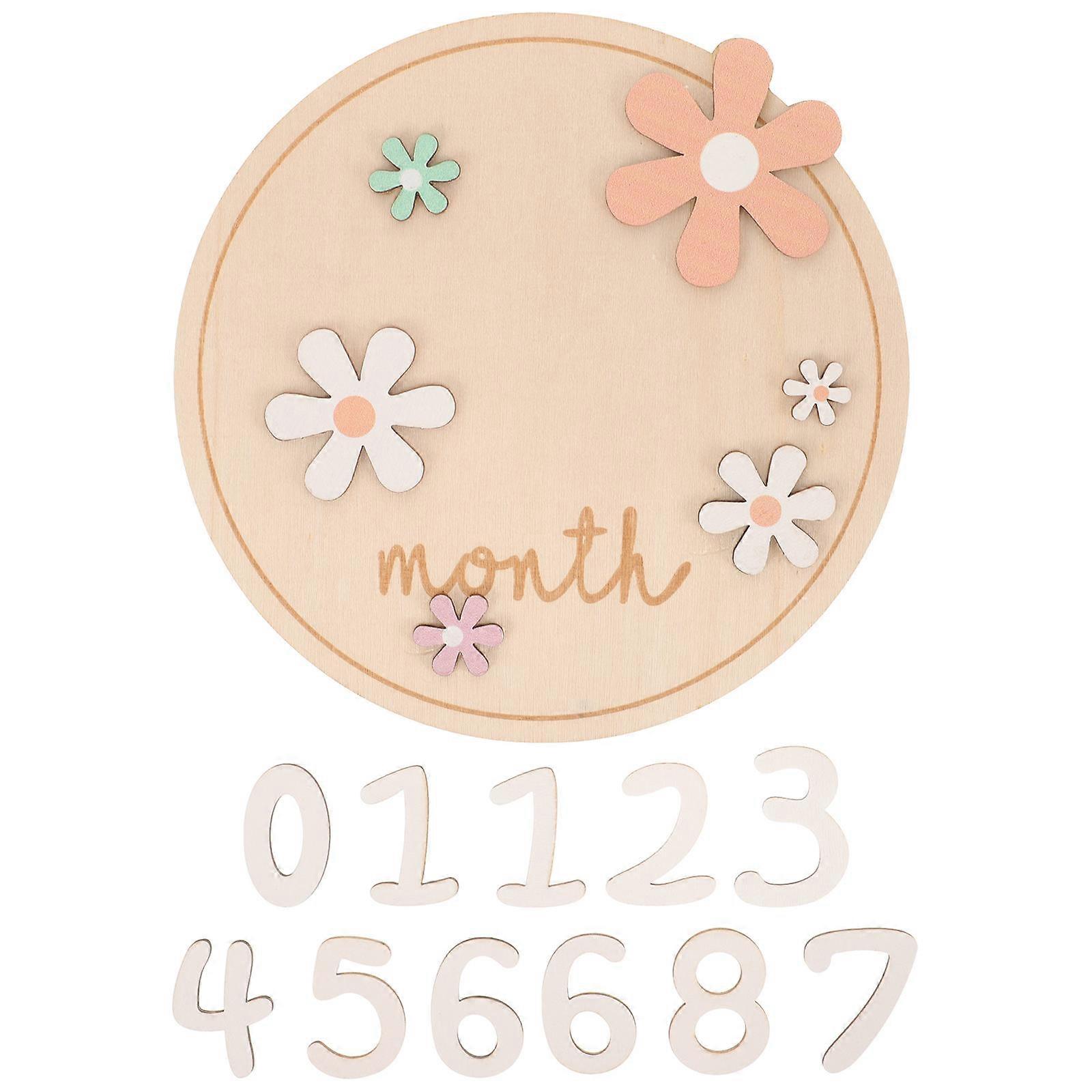 Wooden Monthly Milestone Cards Set for Newborns – Lightweight Photography Props for Baby Growth Announcements