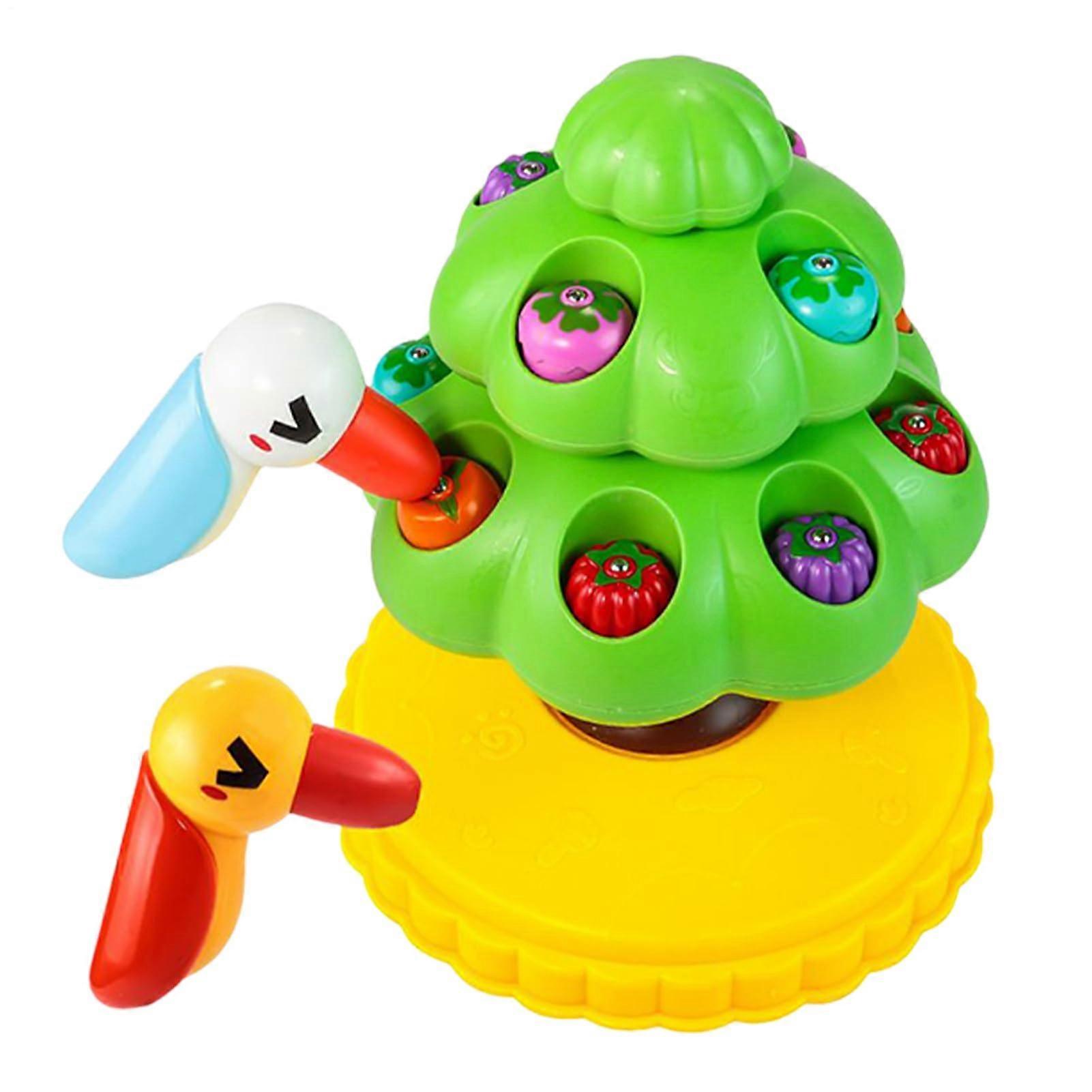 Fishing Game Table Fishing Game Tree Shape With Magnetic Effect Woodpecker Picks Fruits Learning Game For Children From 3 Years With Light And Sound