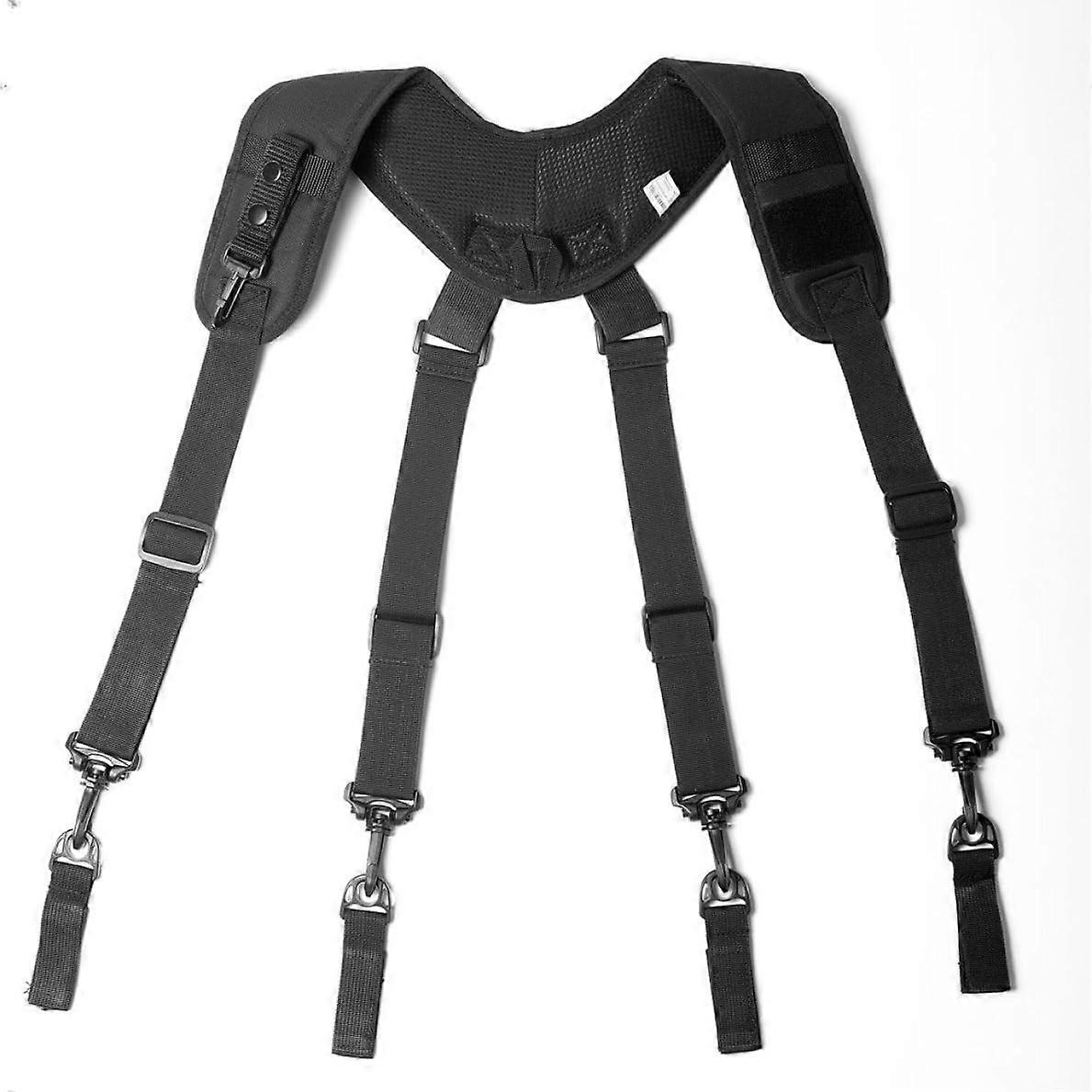 Tool Belt Suspenders X Type Padded Elastic Work Adjustment Belt With Braces For Carpenters Electricians Black