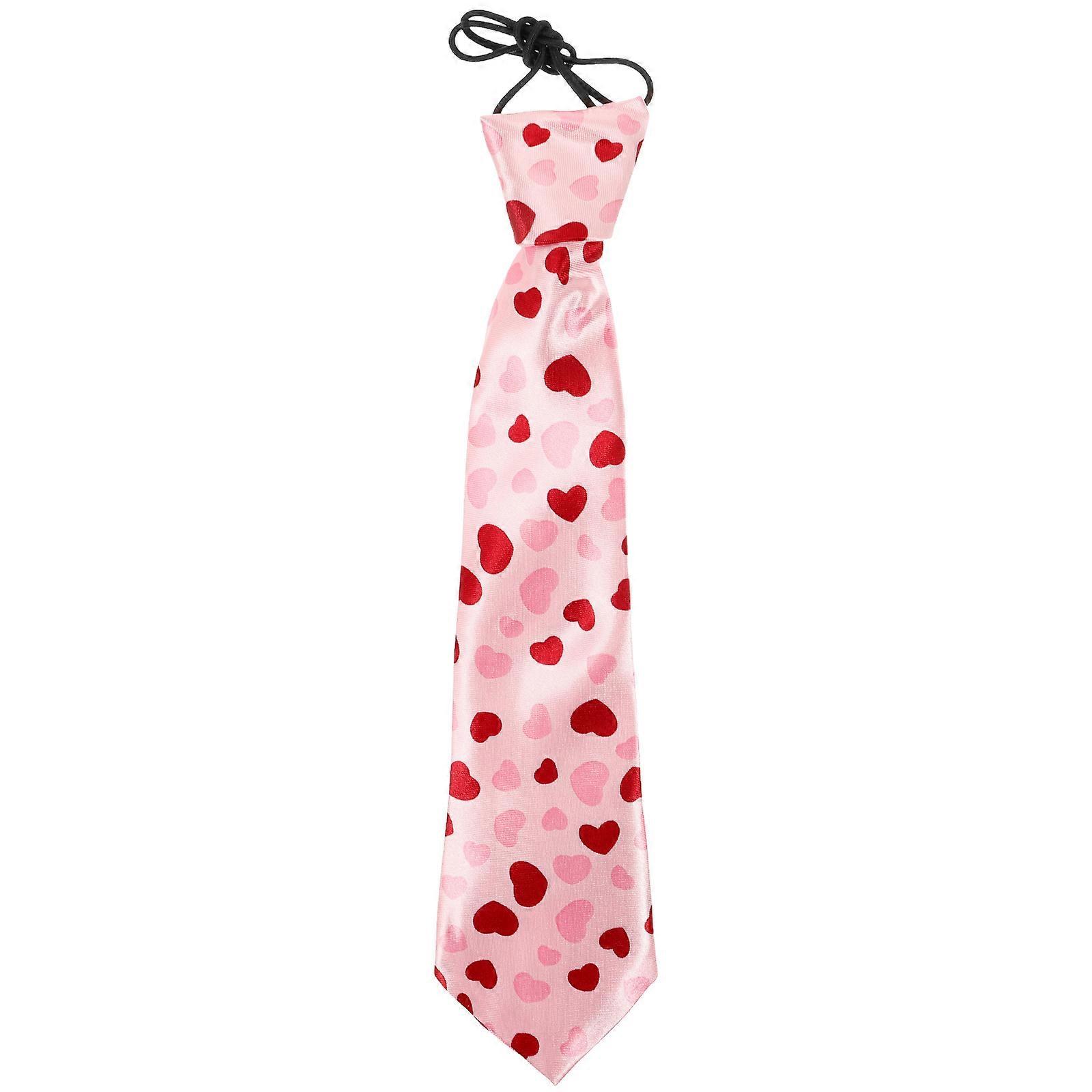 Valentine's Day Party Tie Creative Necktie for Decor 1Pcs Pink Polyester
