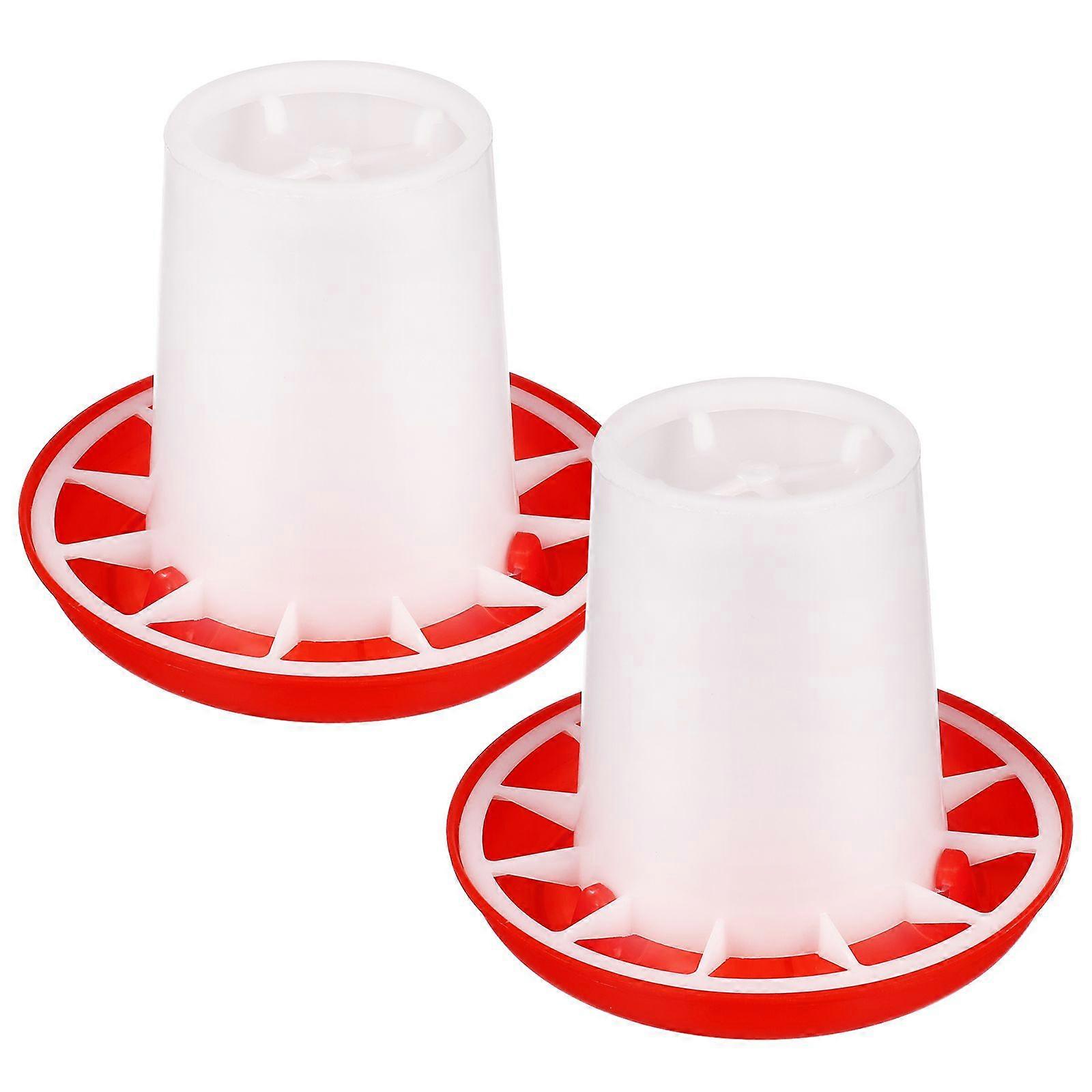 2 Pcs Portable Poultry Feeder Chickens Ducks Geese Food Container Water Drinking Tool