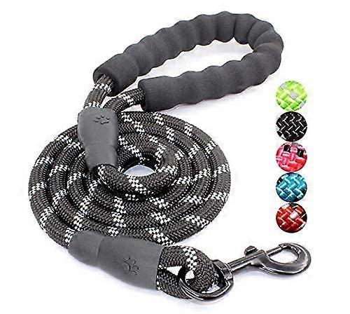 Rope Dog Lead 1.5m With Padded Handle And Reflective Threads Leash For Small To Large Dogs Includes Car Seat Belt
