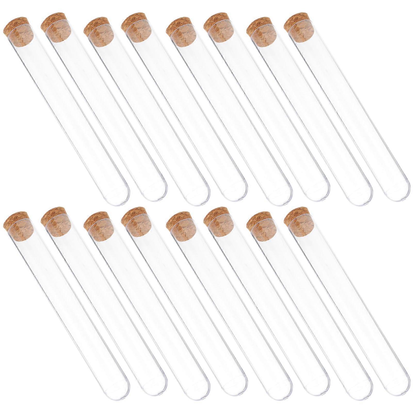 25Pcs Small Test Tubes with Cork Stopper for Liquid Storage, Sampling, Travel Crafts, and Science Projects