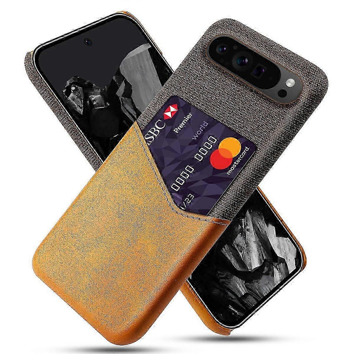 For Google Pixel 9 Pro XL Case Card Holder PU Leather+PC Drop-Resistant Phone Shell