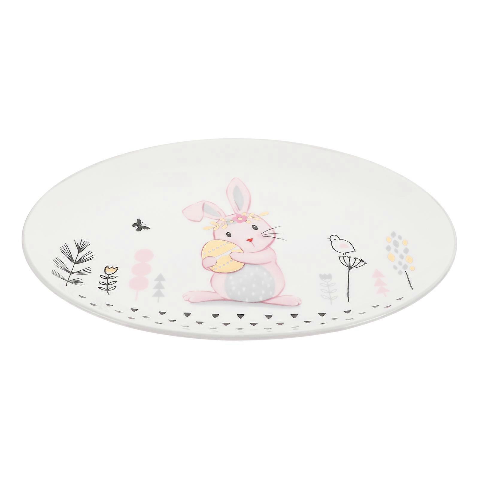 Ceramic Rabbit Plate Oval Easter Atmosphere Tableware Assorted Color Storage Function 1Pcs