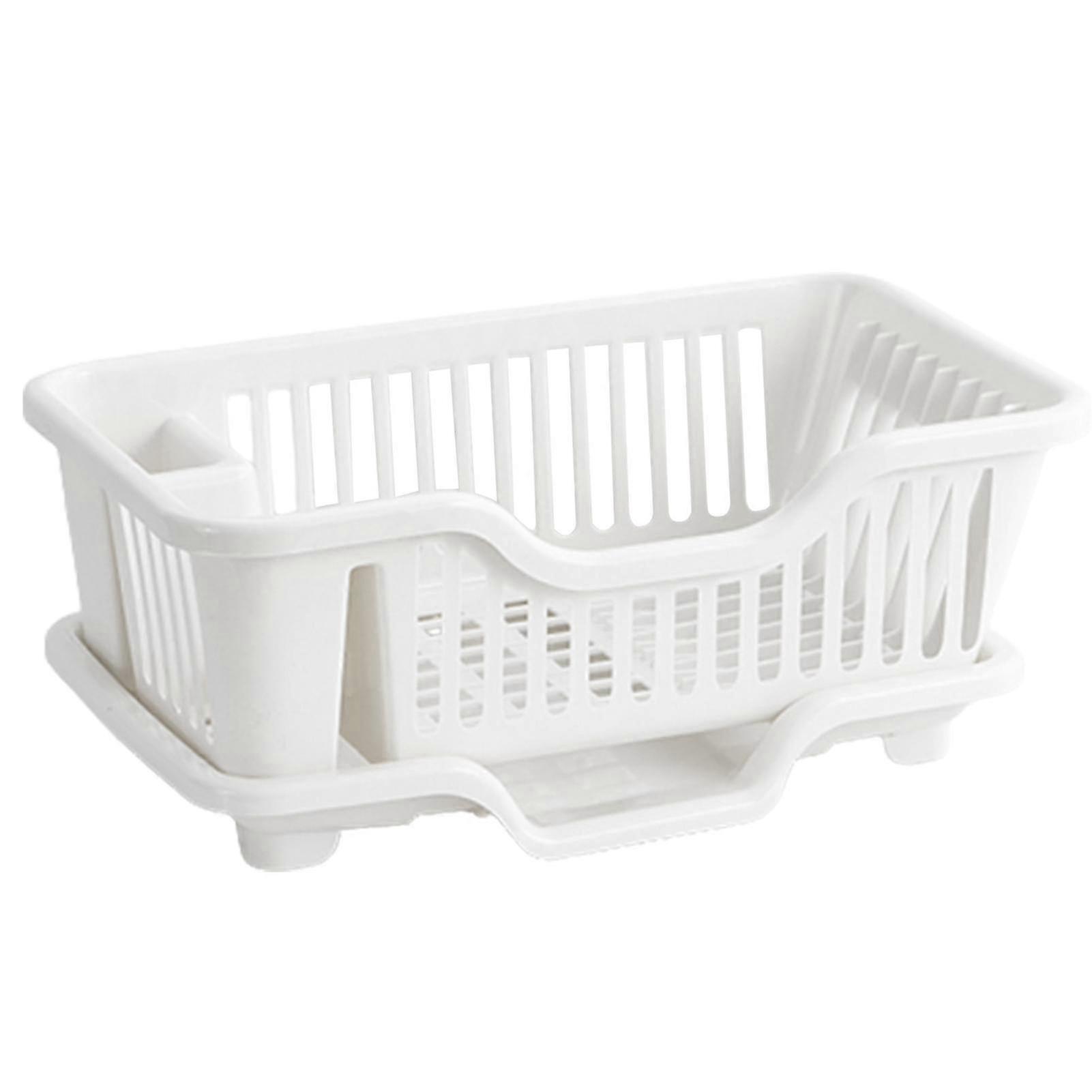 White Kitchen Dish Rack Over Sink with Drainboard - Practical Space-Saving Gift for Home